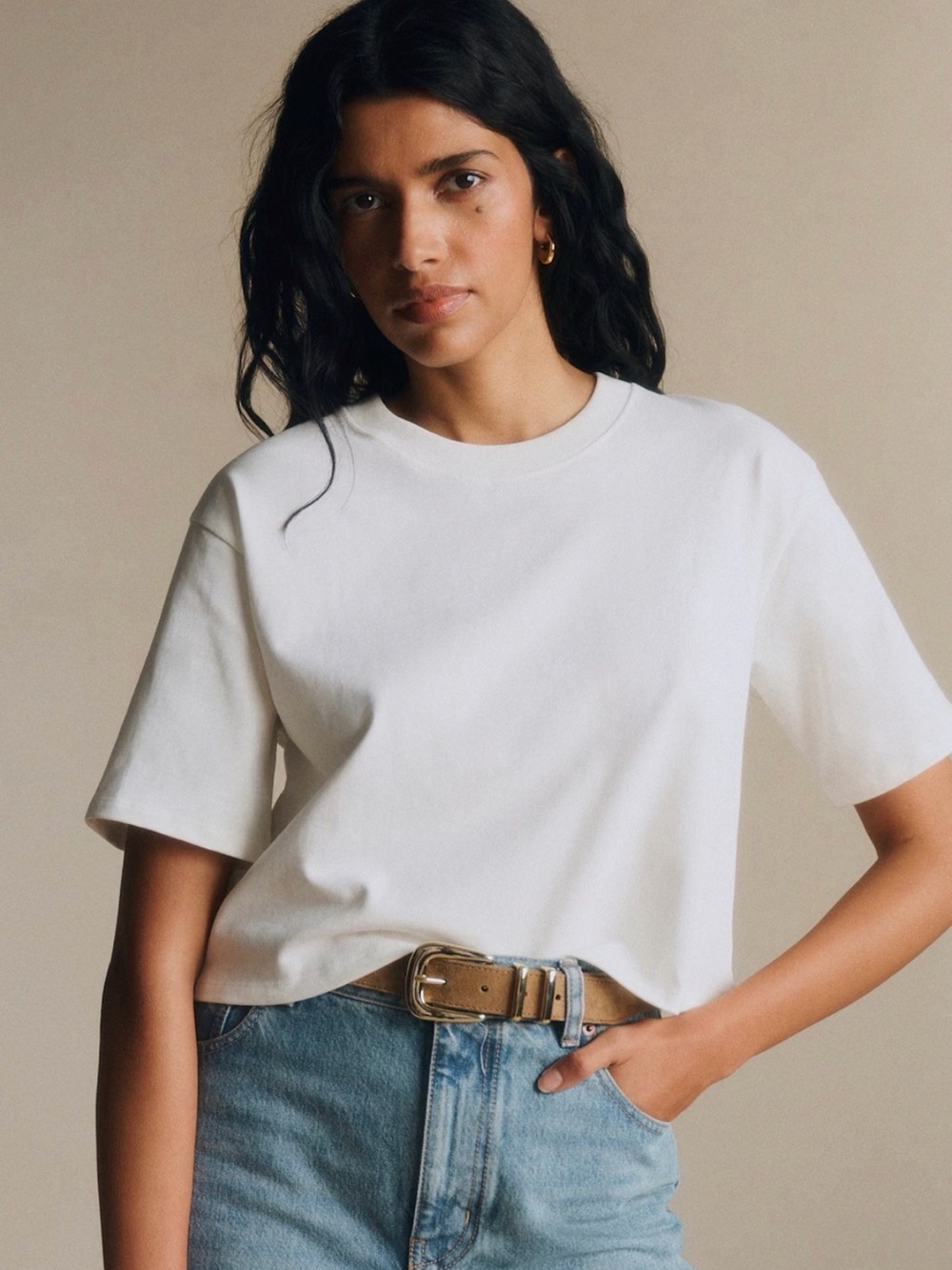 Sezane Marlo T-shirt Ecru - Size XS